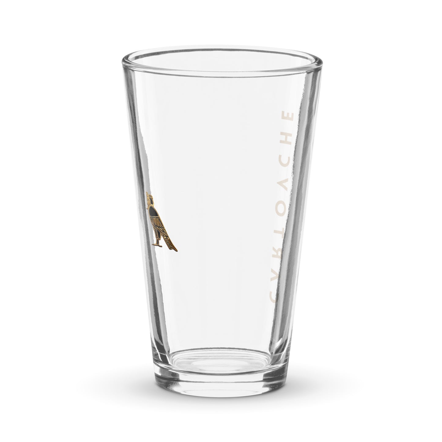 Hand-Made Shaker Pint Glass | Cartouche + Horus Logos