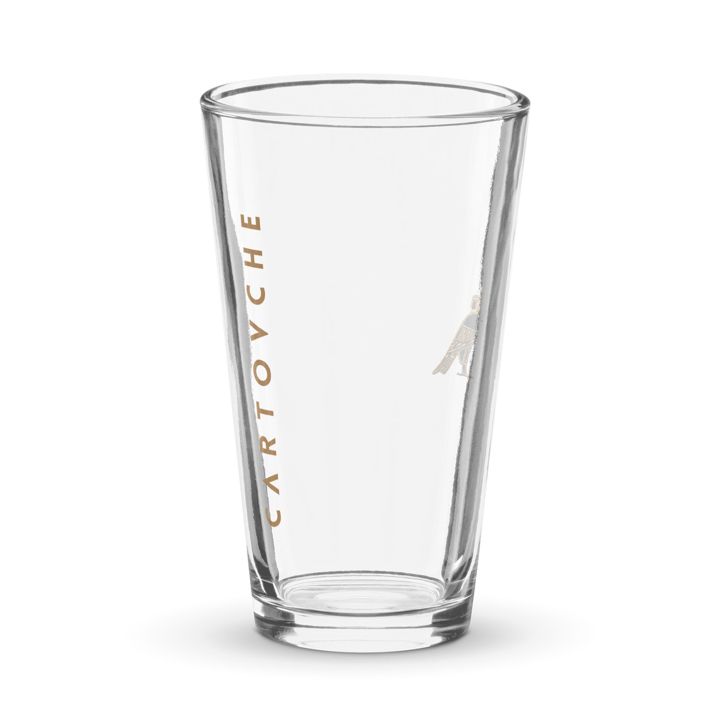 Hand-Made Shaker Pint Glass | Cartouche + Horus Logos