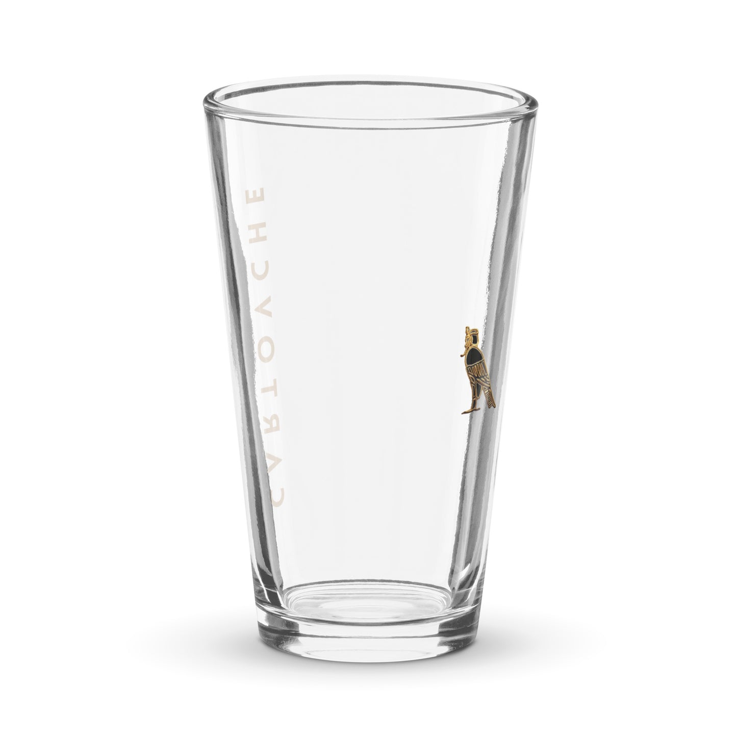 Hand-Made Shaker Pint Glass | Cartouche + Horus Logos