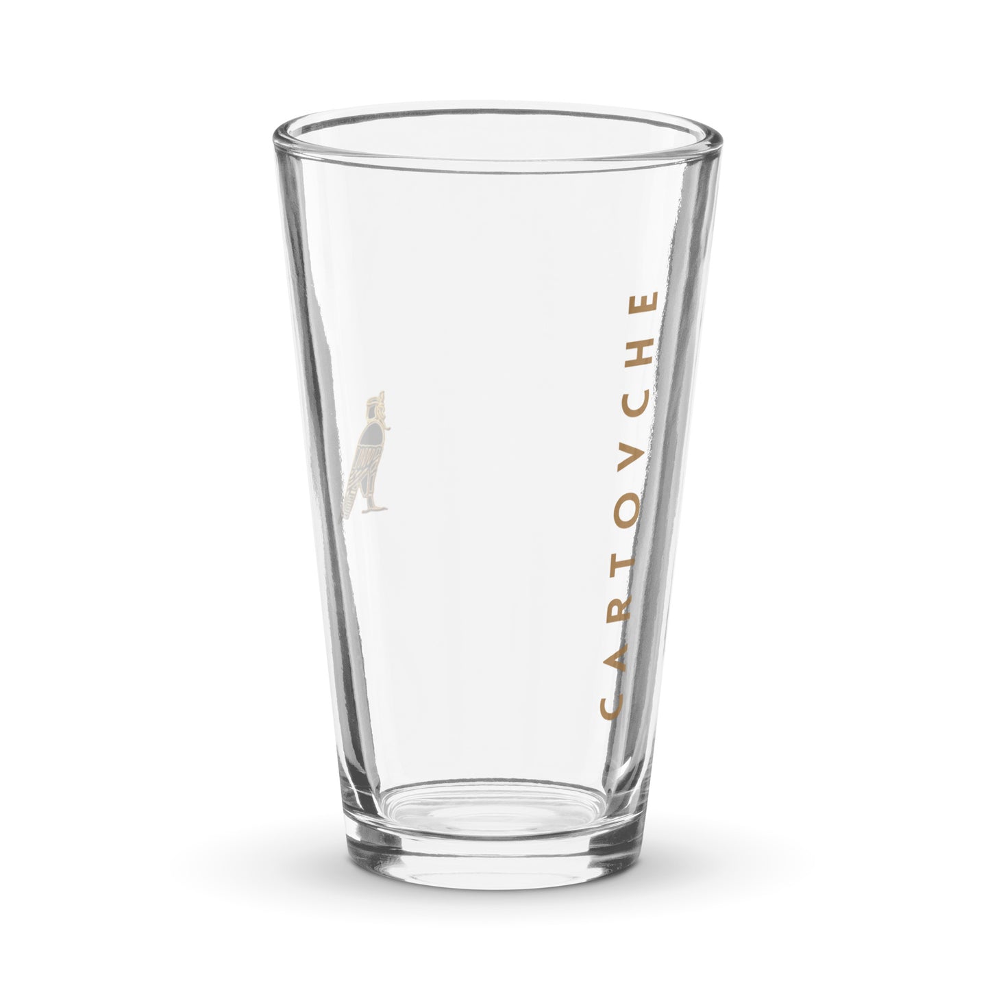 Hand-Made Shaker Pint Glass | Cartouche + Horus Logos