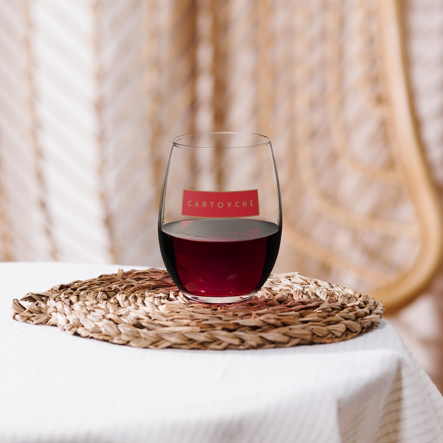 Cartouche 15oz Stemless Wine Glass - Red Label