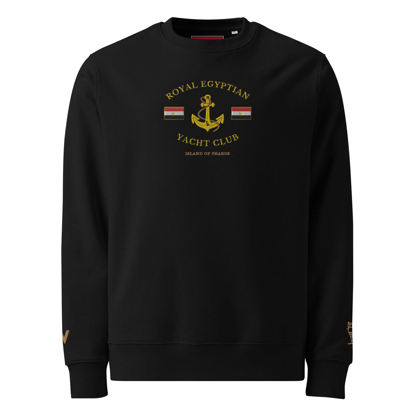 'Royal Egyptian Yacht Club' (Embroidered Anchor Logo) - 100% Organic Cotton Sweatshirt