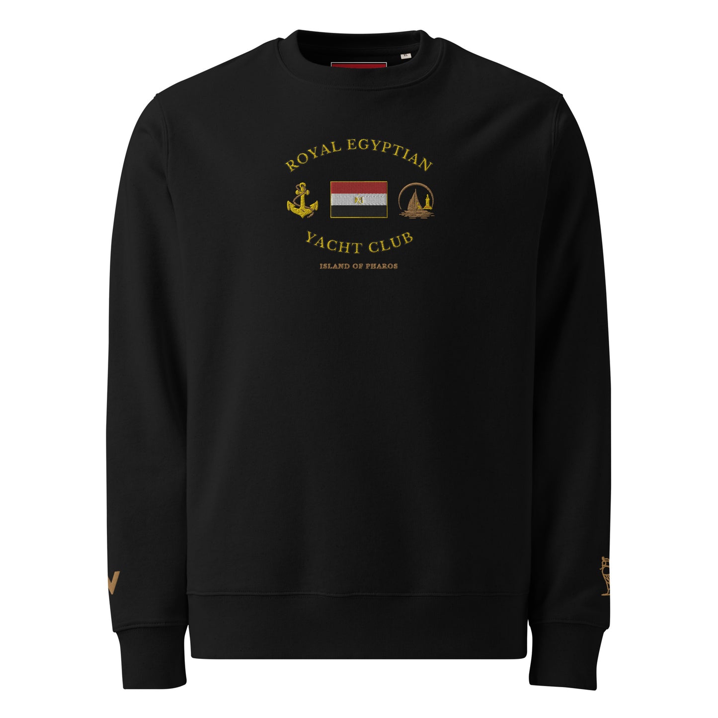 'Royal Egyptian Yacht Club' (Embroidered Flag Logo) - 100% Organic Cotton Sweatshirt