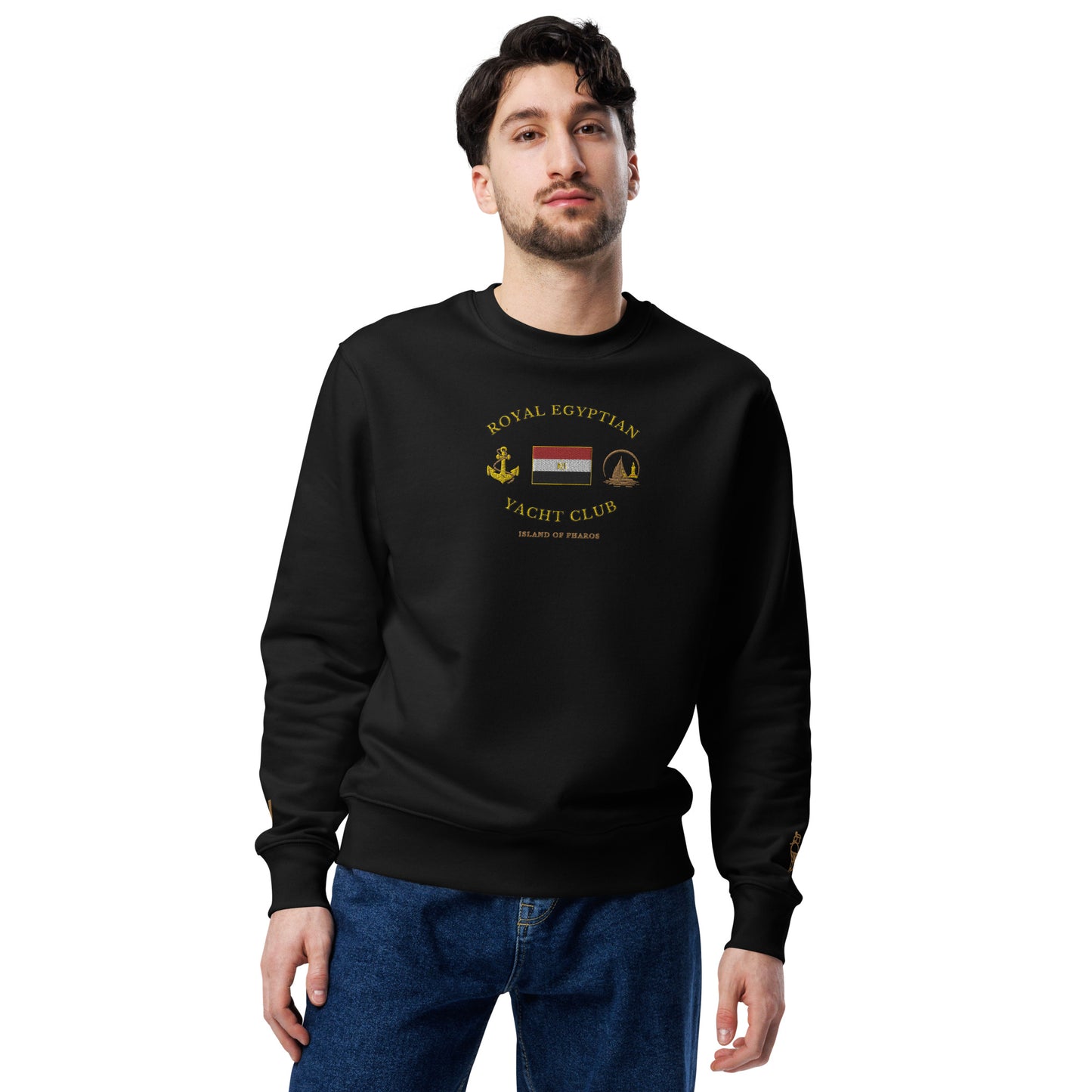 'Royal Egyptian Yacht Club' (Embroidered Flag Logo) - 100% Organic Cotton Sweatshirt