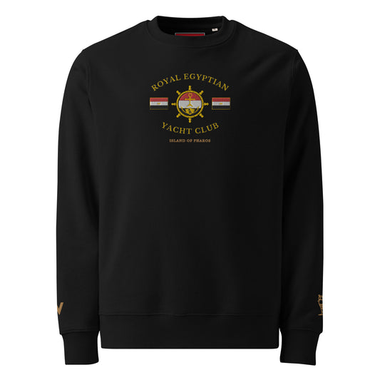 'Royal Egyptian Yacht Club' (Embroidered Helm Logo) - 100% Organic Cotton Sweatshirt