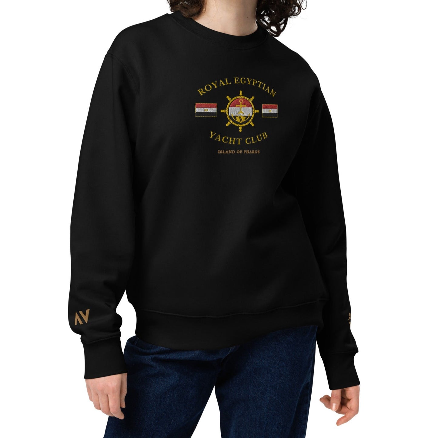 'Royal Egyptian Yacht Club' (Embroidered Helm Logo) - 100% Organic Cotton Sweatshirt