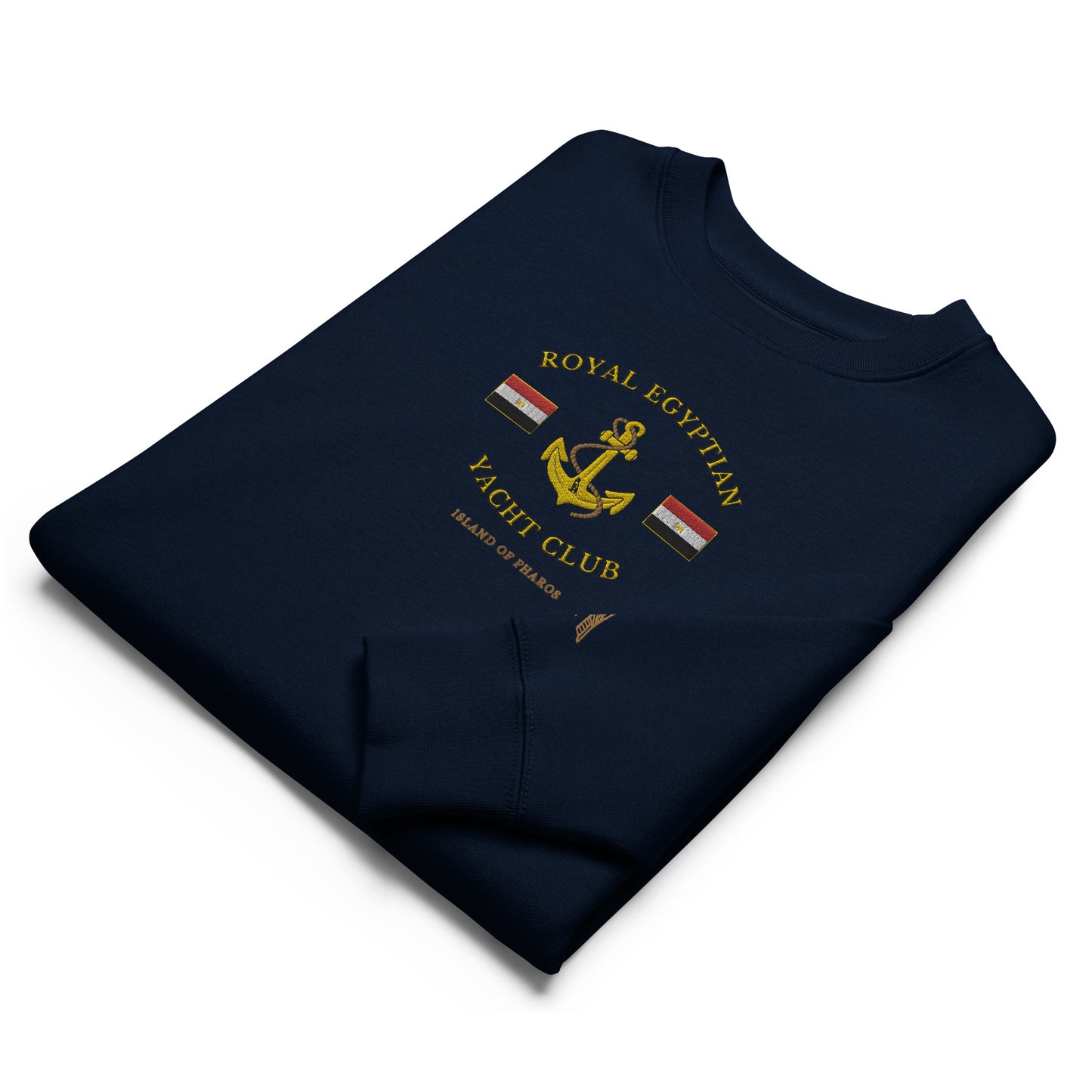 'Royal Egyptian Yacht Club' (Embroidered Anchor Logo) - 100% Organic Cotton Sweatshirt