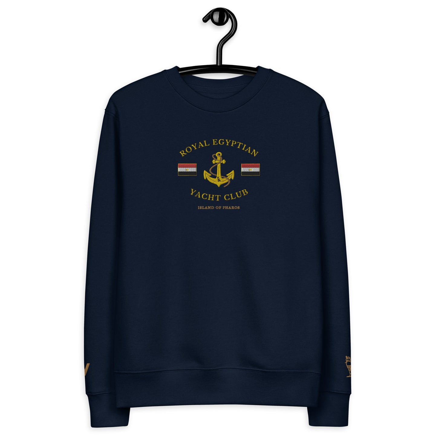 'Royal Egyptian Yacht Club' (Embroidered Anchor Logo) - 100% Organic Cotton Sweatshirt