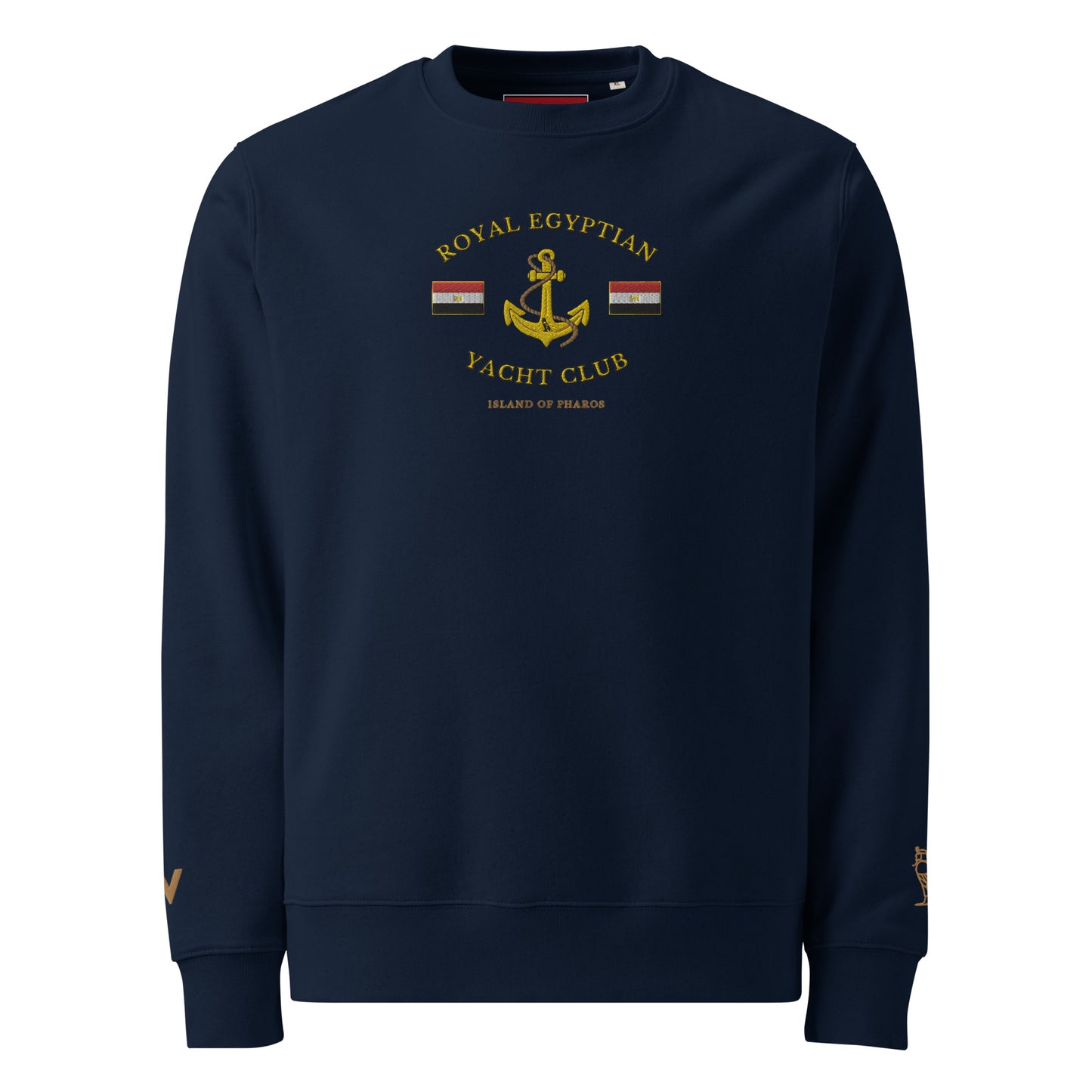 'Royal Egyptian Yacht Club' (Embroidered Anchor Logo) - 100% Organic Cotton Sweatshirt