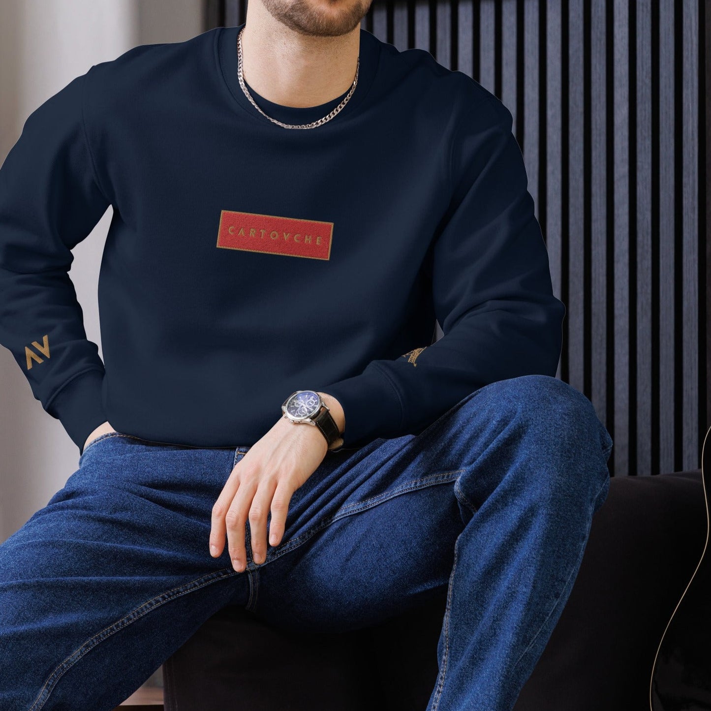 100% Organic Ring-Spun Cotton Sweatshirt | Embroidered Red Label