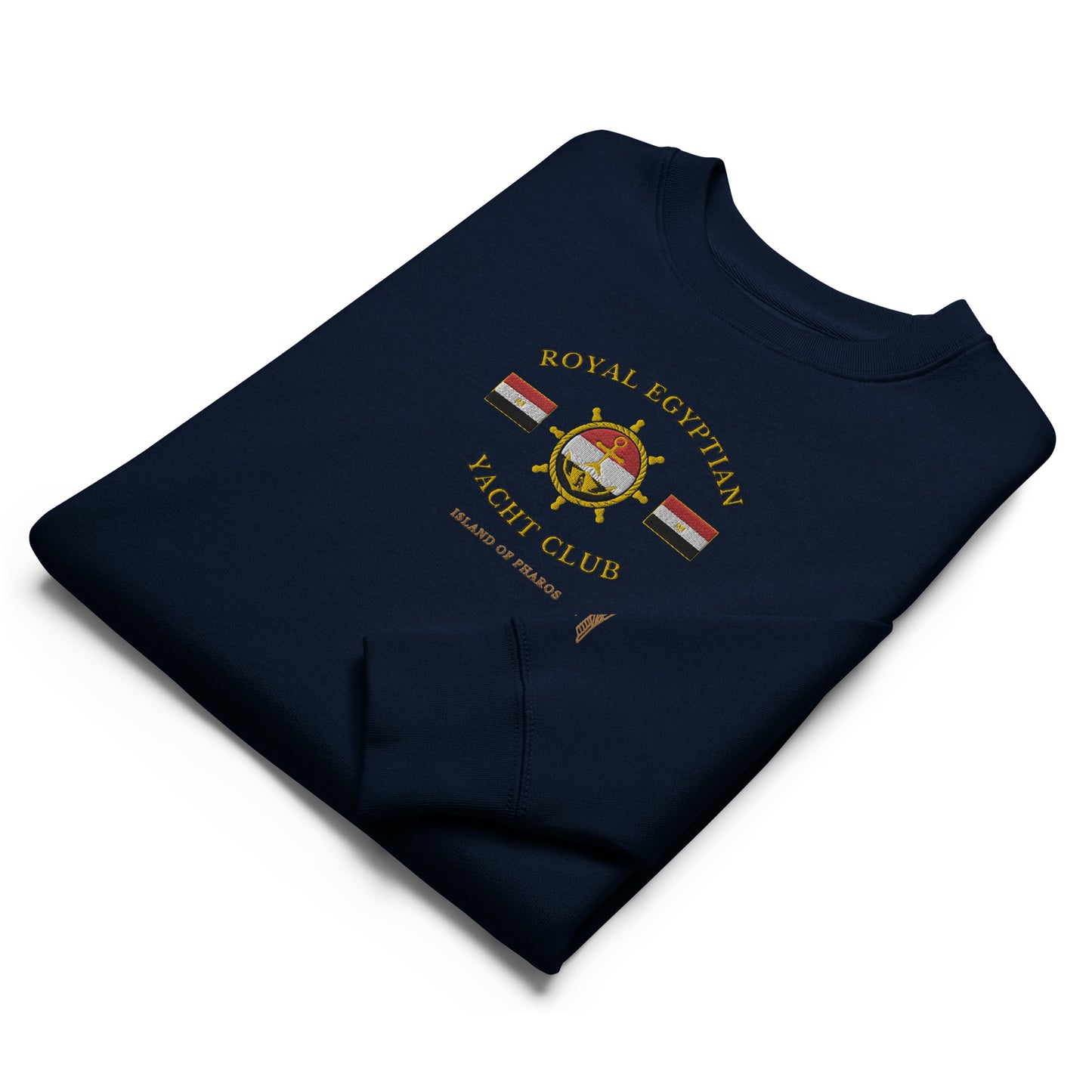 'Royal Egyptian Yacht Club' (Embroidered Helm Logo) - 100% Organic Cotton Sweatshirt