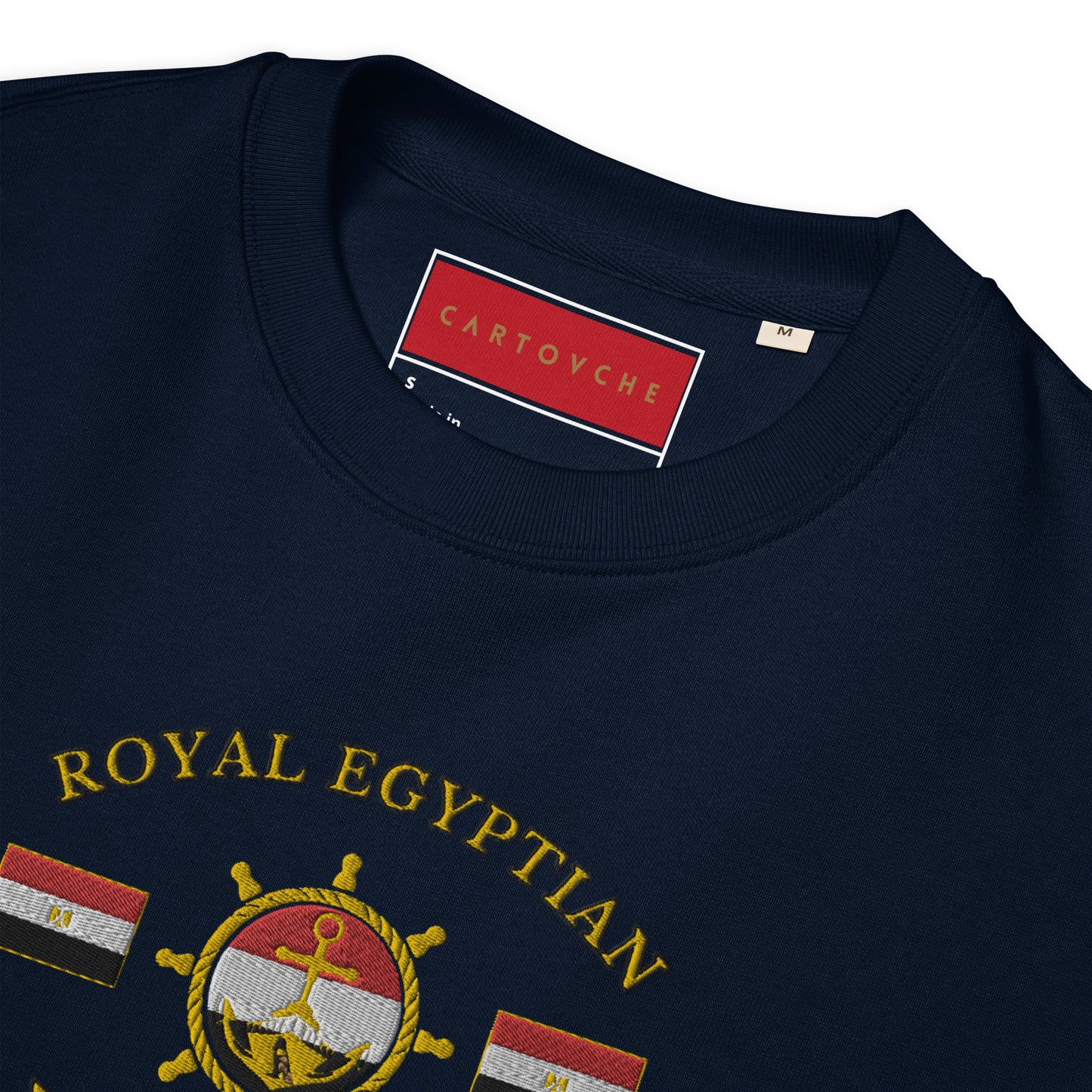 'Royal Egyptian Yacht Club' (Embroidered Helm Logo) - 100% Organic Cotton Sweatshirt