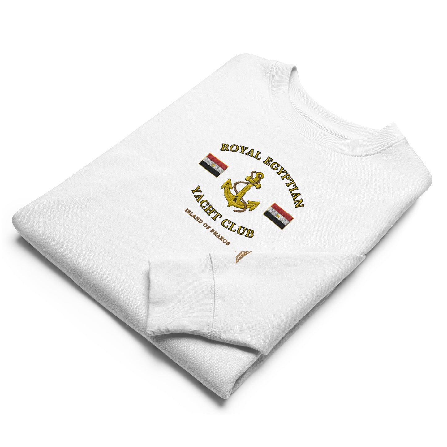 'Royal Egyptian Yacht Club' (Embroidered Anchor Logo) - 100% Organic Cotton Sweatshirt