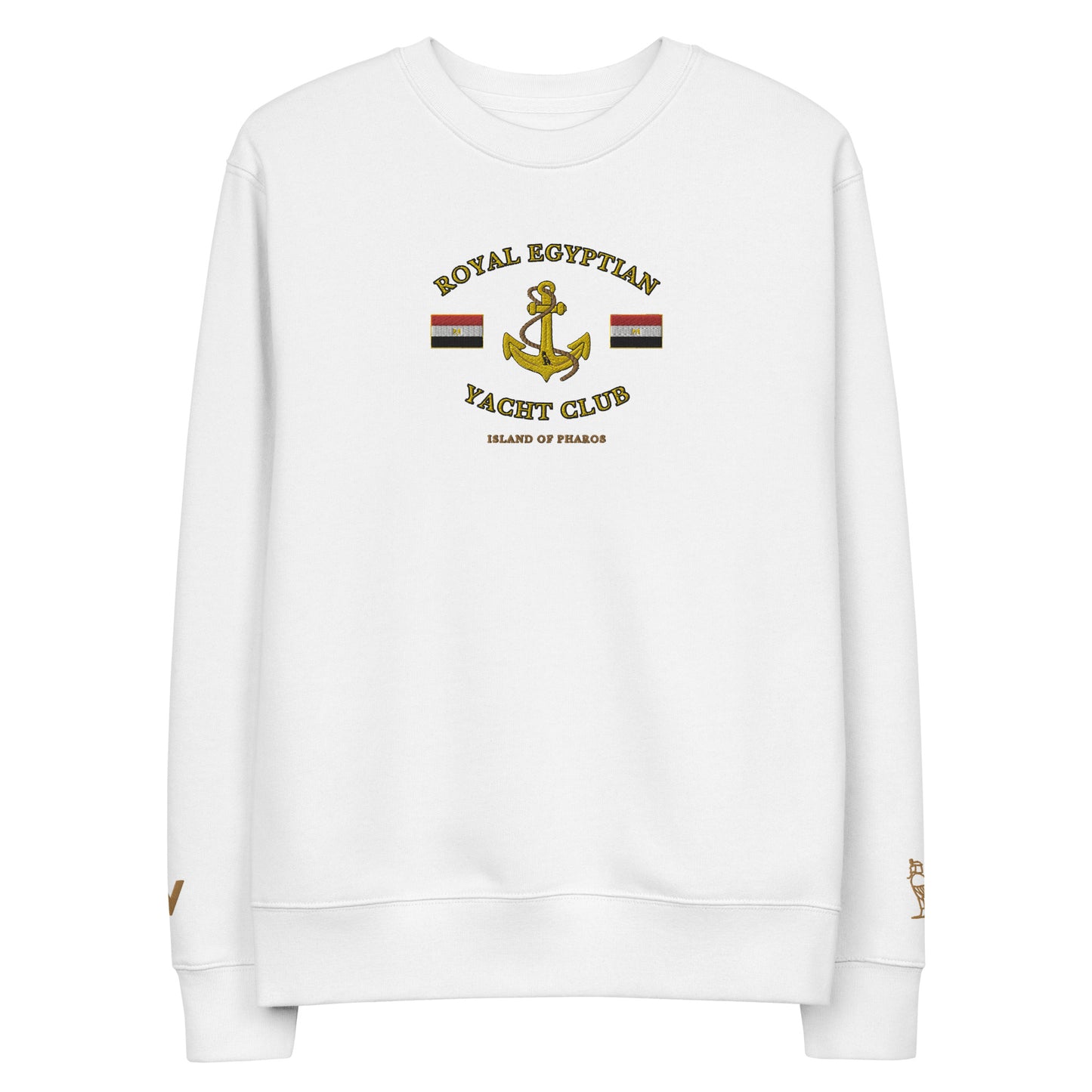 'Royal Egyptian Yacht Club' (Embroidered Anchor Logo) - 100% Organic Cotton Sweatshirt