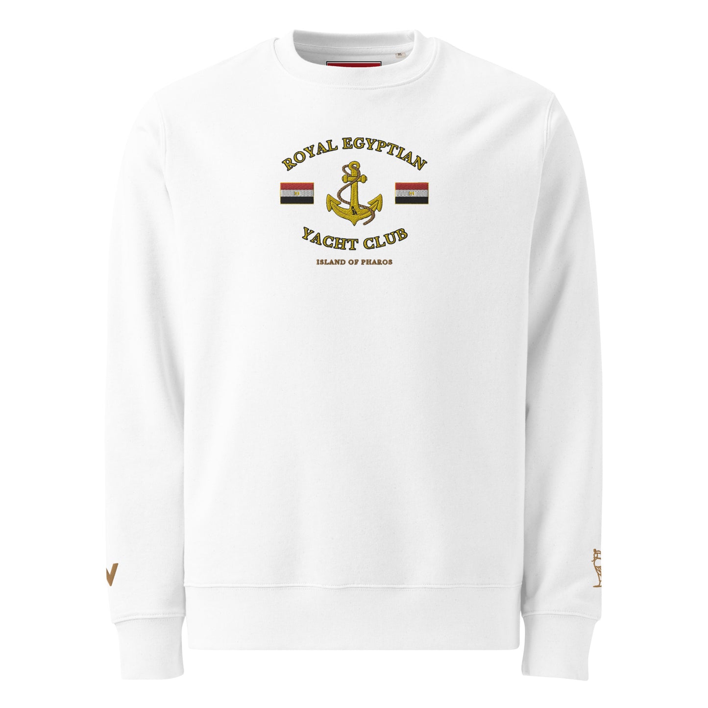 'Royal Egyptian Yacht Club' (Embroidered Anchor Logo) - 100% Organic Cotton Sweatshirt