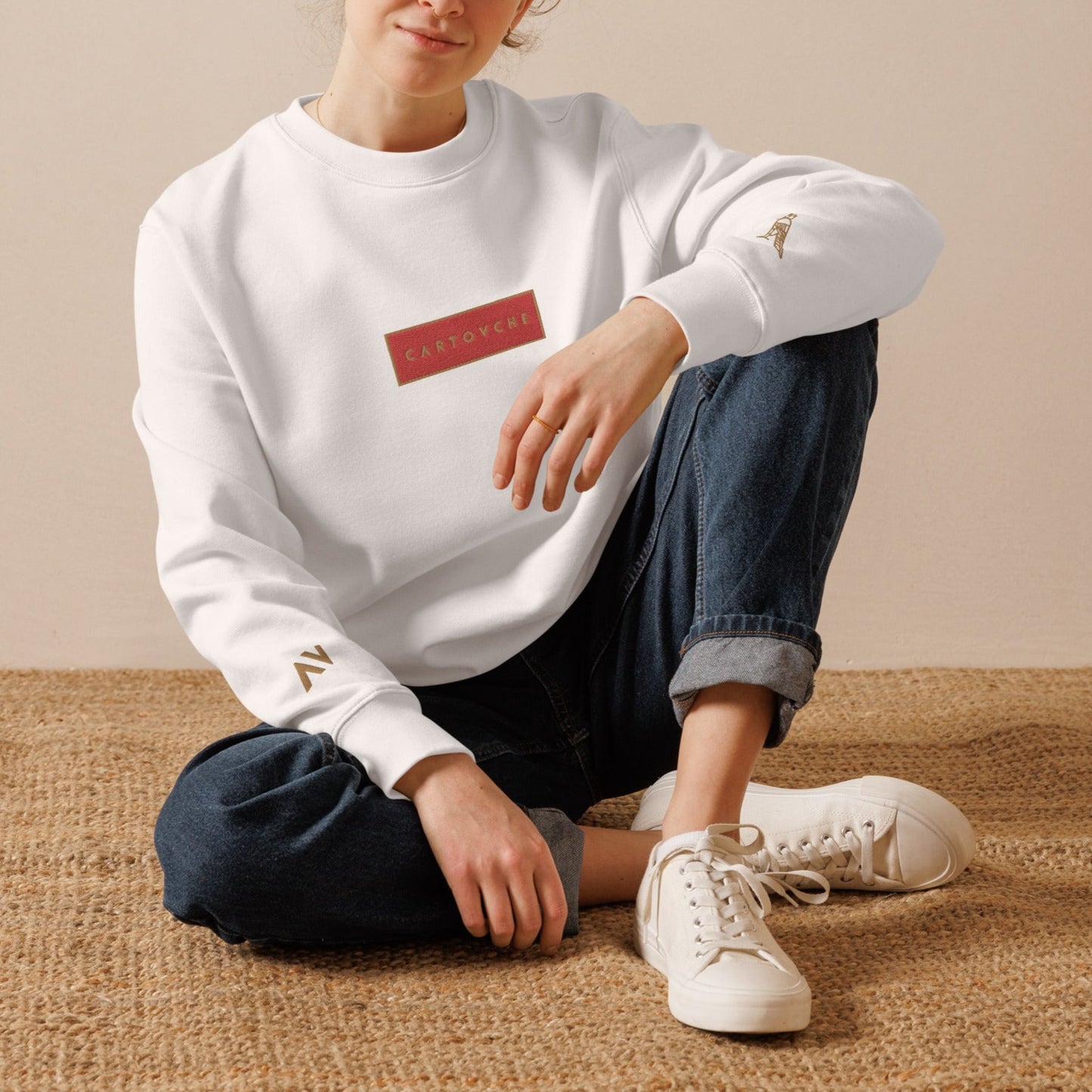 100% Organic Ring-Spun Cotton Sweatshirt | Embroidered Red Label