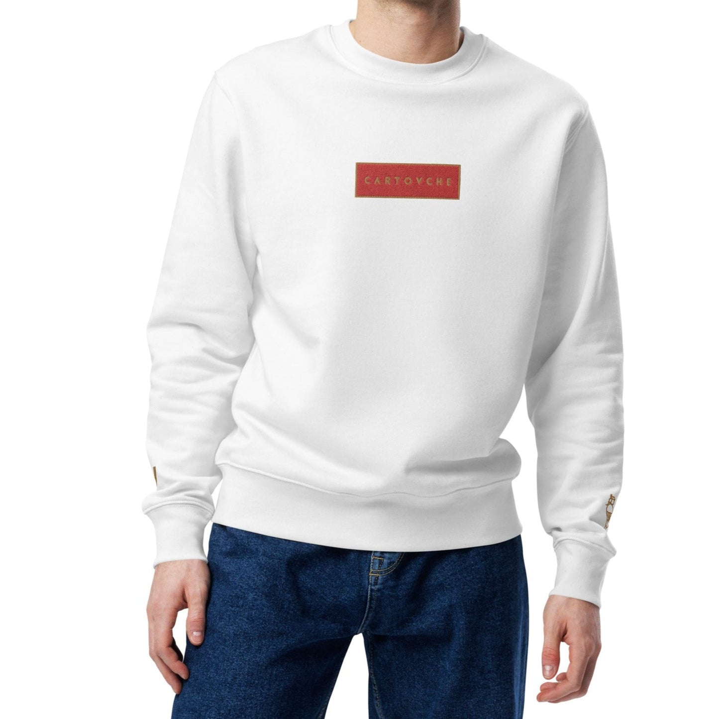 100% Organic Ring-Spun Cotton Sweatshirt | Embroidered Red Label