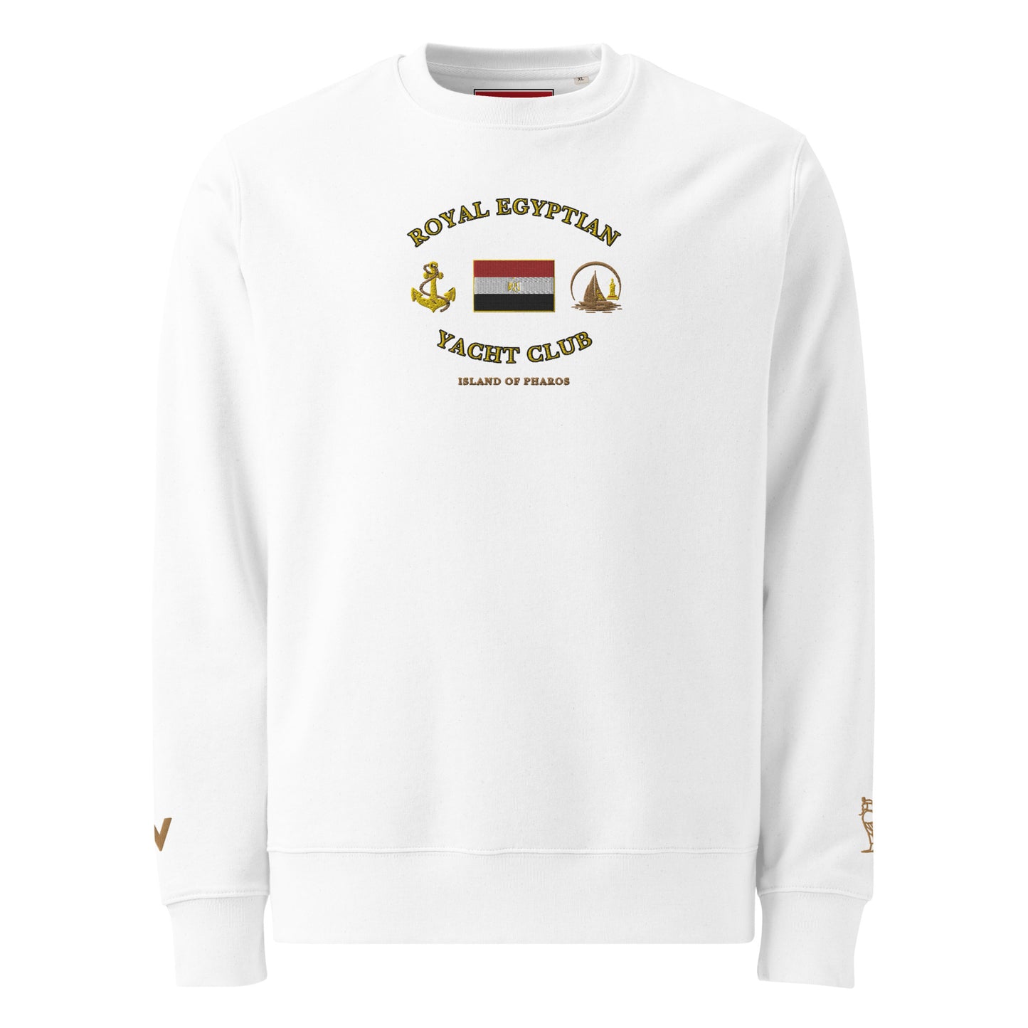 'Royal Egyptian Yacht Club' (Embroidered Flag Logo) - 100% Organic Cotton Sweatshirt