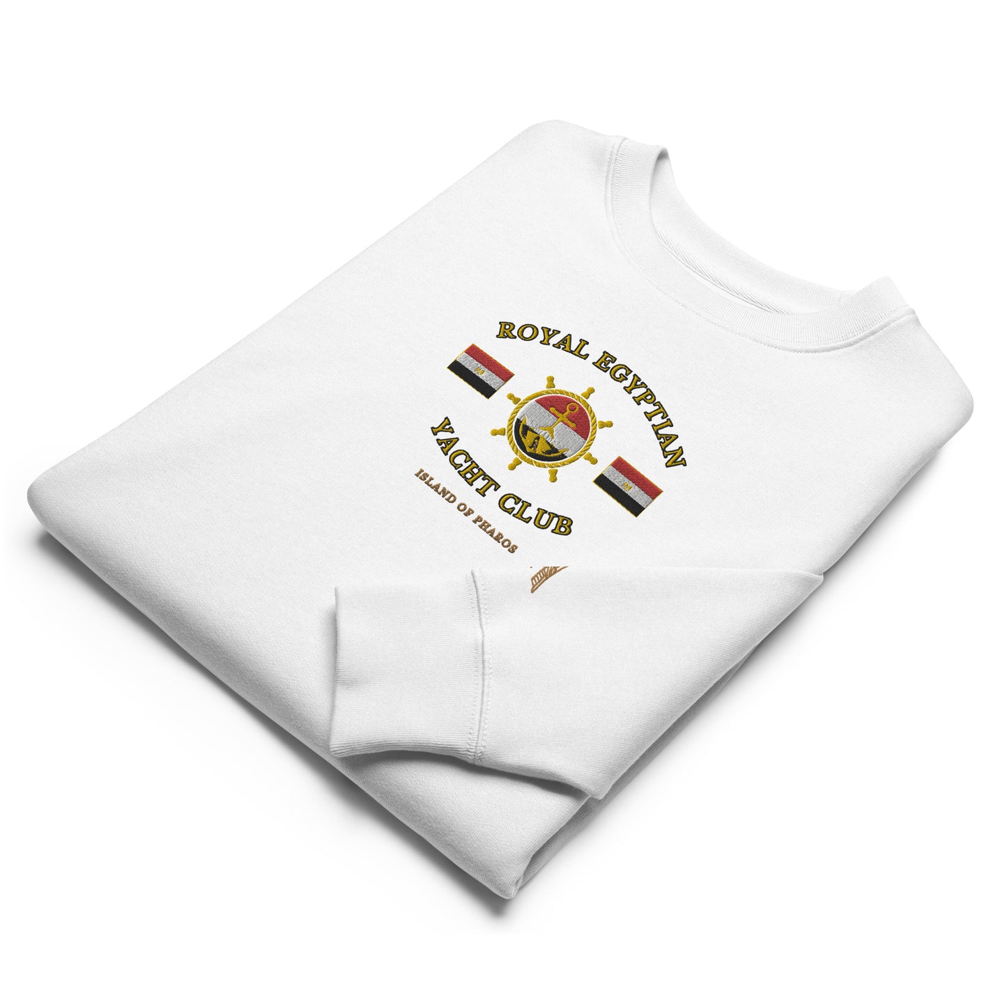 'Royal Egyptian Yacht Club' (Embroidered Helm Logo) - 100% Organic Cotton Sweatshirt